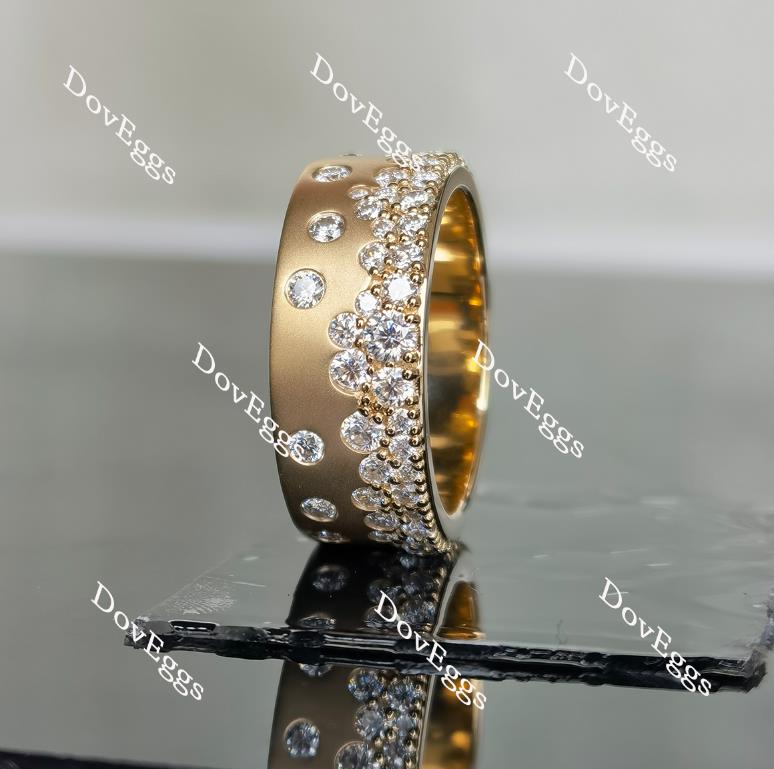Doveggs round full eternity textured/without textured moissanite/lab grown diamond wedding band-8mm band width