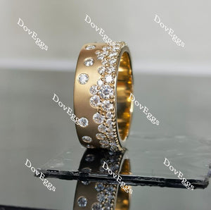 Doveggs round full eternity textured/without textured moissanite/lab grown diamond wedding band-8mm band width