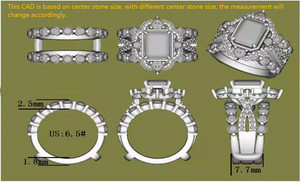 Doveggs round half eternity pave moissanite/lab grown diamond enhancer/wedding band-7.7mm band width