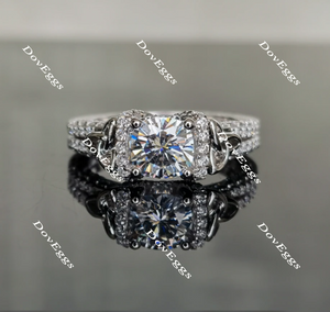 cushion moissanite engagement ring