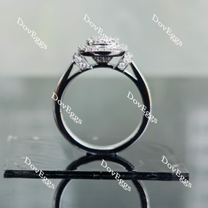 Doveggs round halo moissanite engagement ring for women