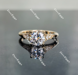 art deco moissanite engagement ring