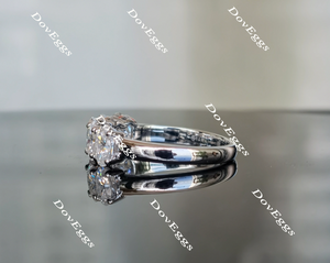 Doveggs Five stone oval moissanite wedding bands/moissanite/lab grown diamond ring-2.4mm band width
