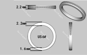 Doveggs half eternity channel set moissanite wedding bands-2.2mm band width