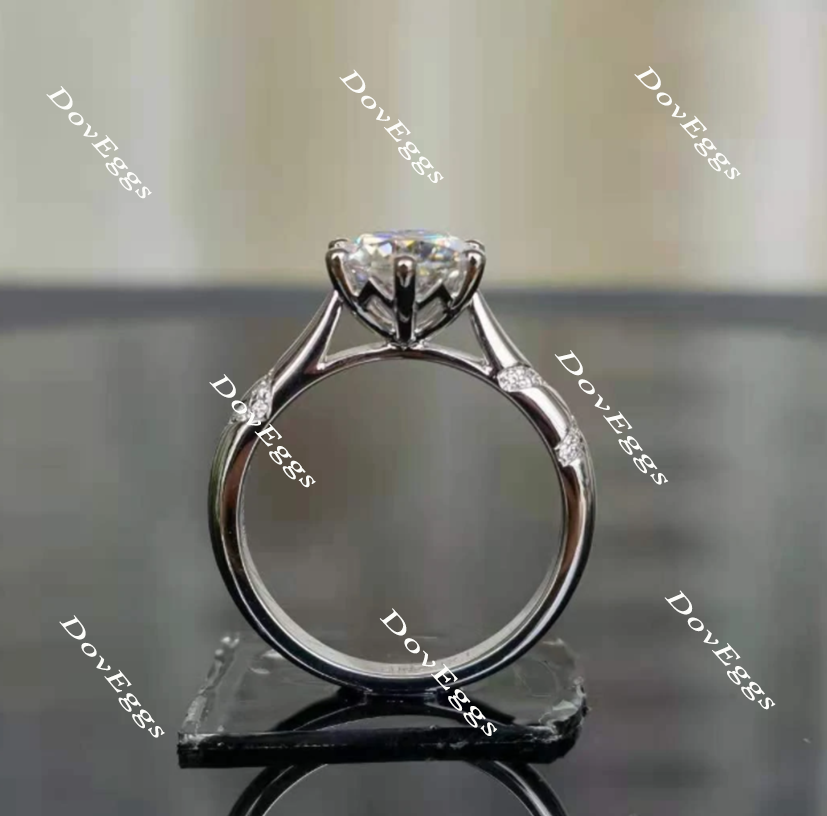 Doveggs round solitaire moissanite engagement ring