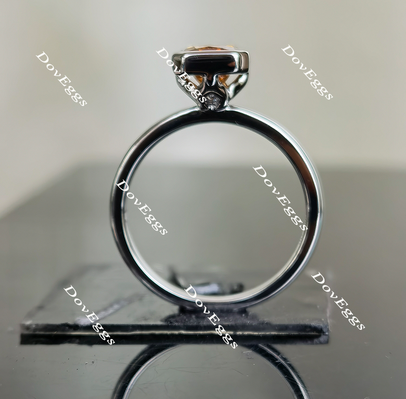 Wendyann's bezel setting champagne radiant moissanite engagement ring