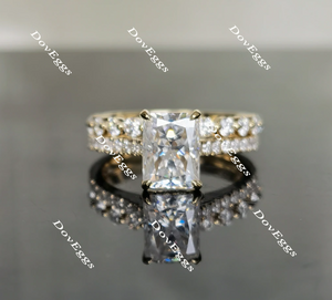 half eternity pave moissanite bridal set