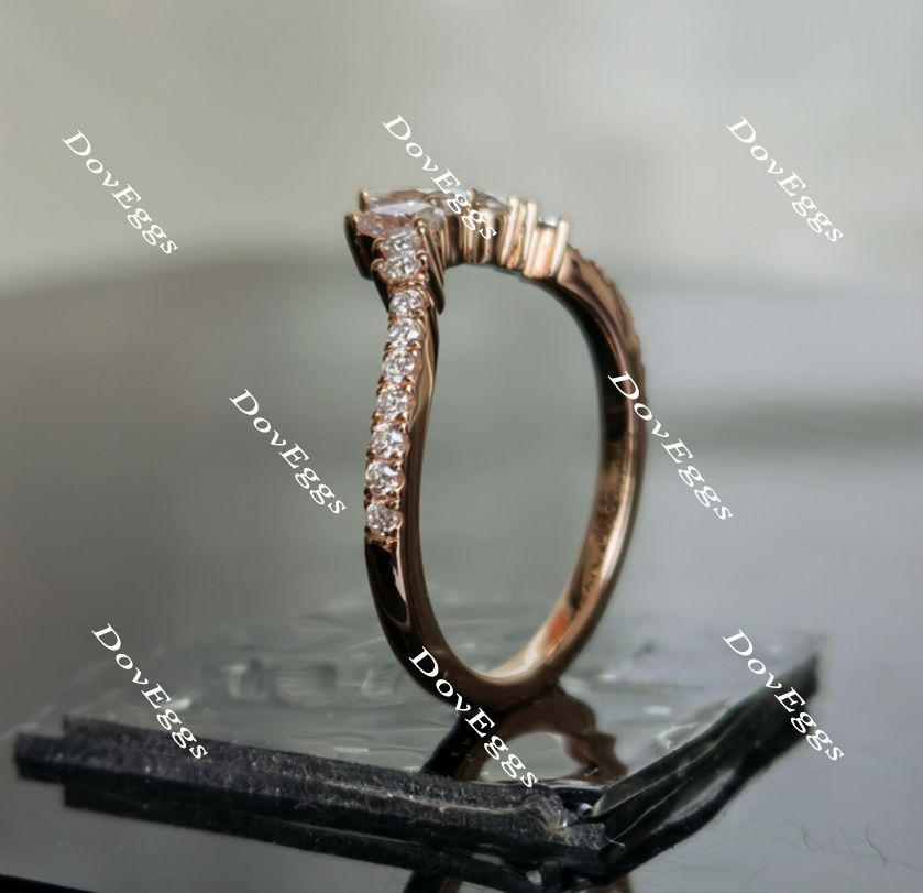 Doveggs art deco moissanite/lab grown diamond wedding band(one piece of wedding band only)-1.7mm band width