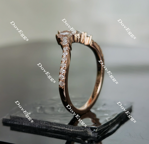 Doveggs art deco moissanite/lab grown diamond wedding band(one piece of wedding band only)-1.7mm band width