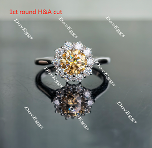 Doveggs halo colored moissanite engagement ring for women