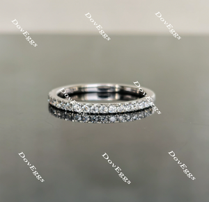 half eternity pave moissanite wedding band