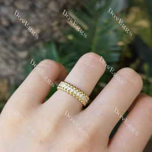 Doveggs round full eternity pave moissanite/lab grown diamond wedding band for women-5.2mm band width