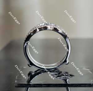 Tin’s Lace round half eternity moissanite/lab grown diamond  enhancer/wedding band-7mm band width
