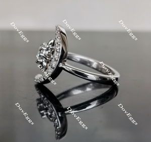 Doveggs Crescent Moon and Star moissanite/Lab grown diamond engagement ring wedding bands-2.6mm band width