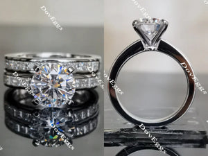 channel set moissanite engagement ring