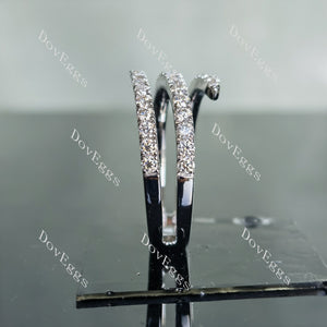 Doveggs round three line pave moissanite/lab grown diamond wedding band-5.3mm band width