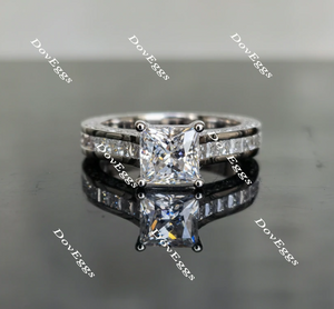 channel set moissanite engagement ring