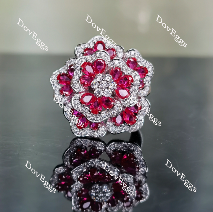 Doveggs floral moissanite and birthstone engagement ring - DovEggs-Seattle