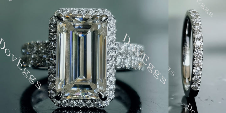 Doveggs round pave moissanite/lab grown diamond wedding band-2.1mm band width - DovEggs-Seattle