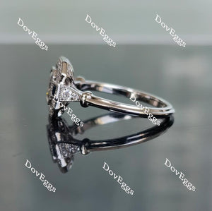 Doveggs asscher halo moissanaite & colored gem engagement ring
