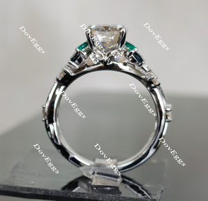 Doveggs art deco moissanite engagement ring for women