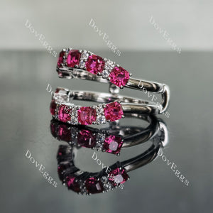 Doveggs asscher pave moissanite/lab grown diamond & colored gem enhancer/wedding band-6.6mm band width