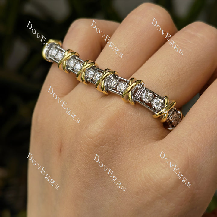 Doveggs round full eternity moissanite/lab grown diamond bracelet for women - DovEggs-Seattle