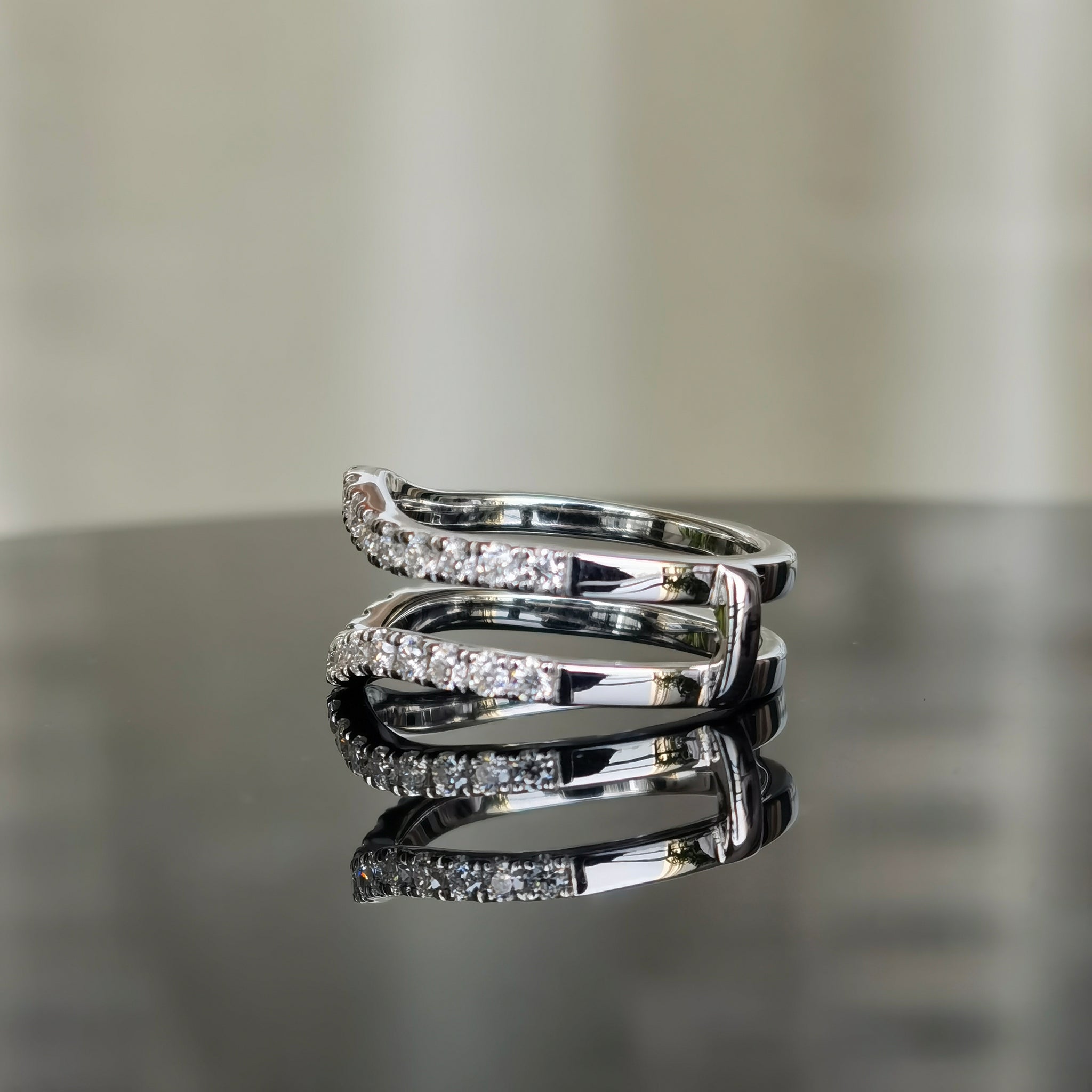 DovEggs 2 carat pear bridal set sterling silver moissanite ring