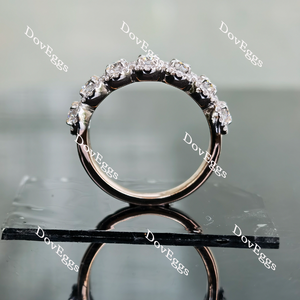 Doveggs half eternity pave round moissanite/lab grown diamond wedding band-2.2mm band width