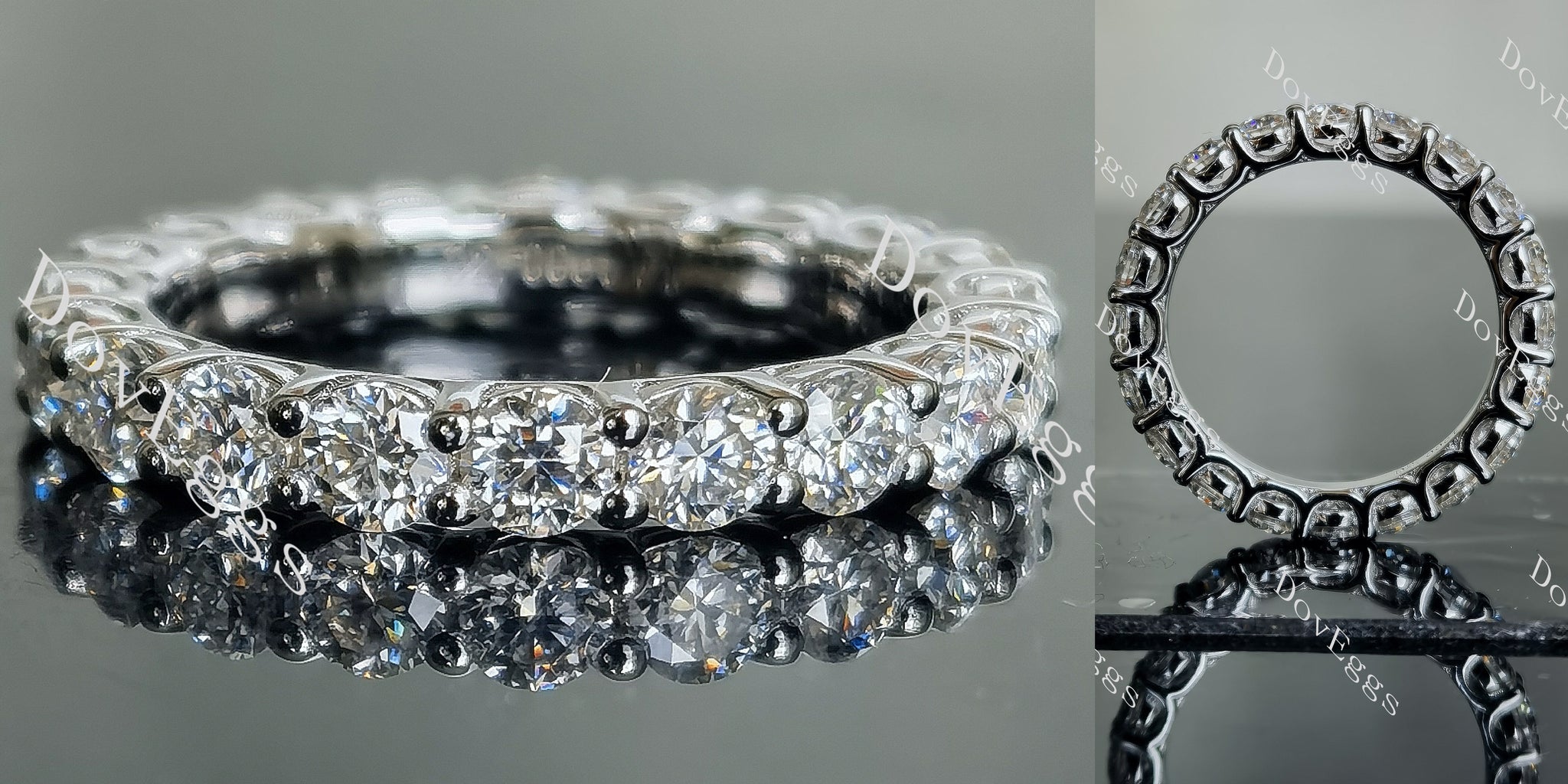 full eternity pave moissanite wedding band