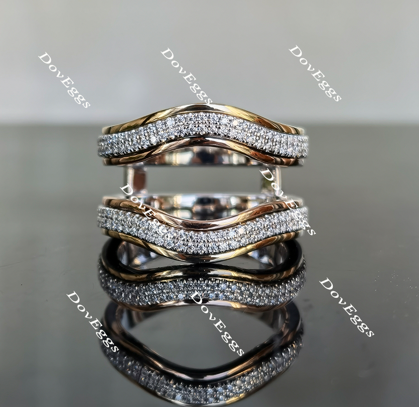 Doveggs round moissanite wedding band/moissanite enhancer-17.7mm band width