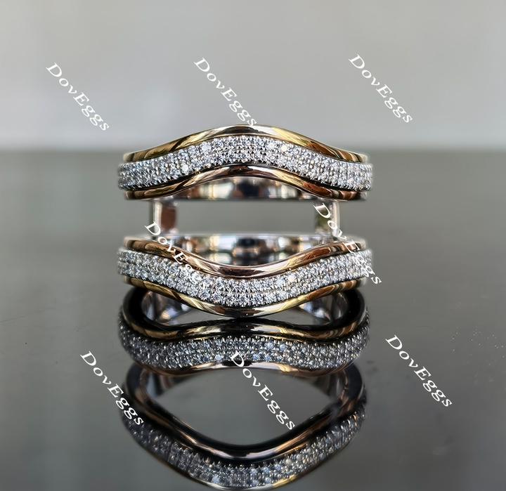 Doveggs round moissanite/lab grown diamond wedding band/enhancer-17.7mm band width