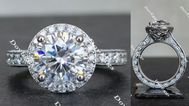 Doveggs round full eternity channel set halo moissanite engagement ring - DovEggs-Seattle