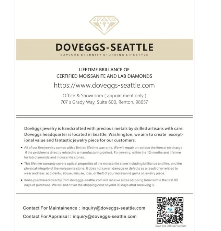 Doveggs premade solitaire 0.5ct moissanite pendant necklace (pendant only)
