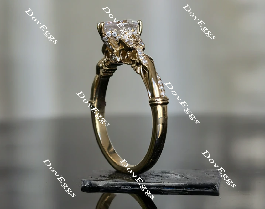 Doveggs pear vintage moissanite engagement ring