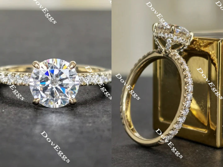 Doveggs round paved moissanite engagement ring - DovEggs-Seattle