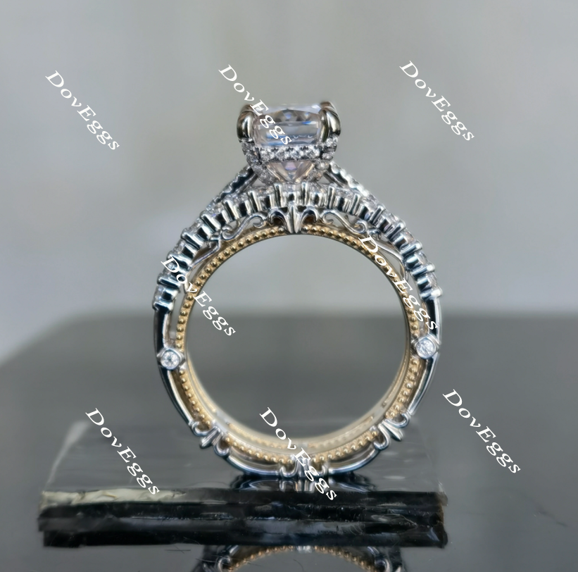 Doveggs Radiant Vintage/Antique Moissanite Ring