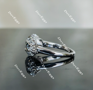 Doveggs round three rows moissanite/lab grown diamond wedding bands for women-1.7mm band width