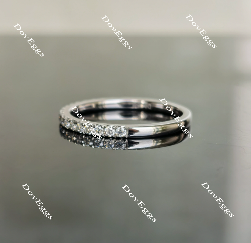 Doveggs half eternity pave moissanite wedding band/moissanite guard ring-1.8mm band width