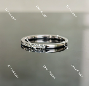 Doveggs half eternity pave moissanite/lab grown diamond guard ring/wedding band-1.8mm band width