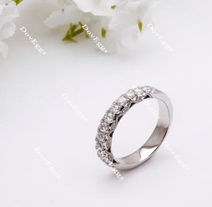 Doveggs Pave moissanite/lab grown diamond wedding band for women-4mm band width