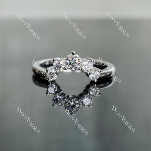 DovEggs emerald bezel solitaire moissanite bridal set (3 rings)