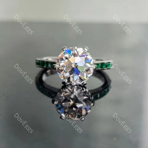 DovEggs round channel set moissanite engagement ring