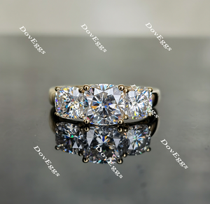 Doveggs cushion three-stone moissanite engagement ring