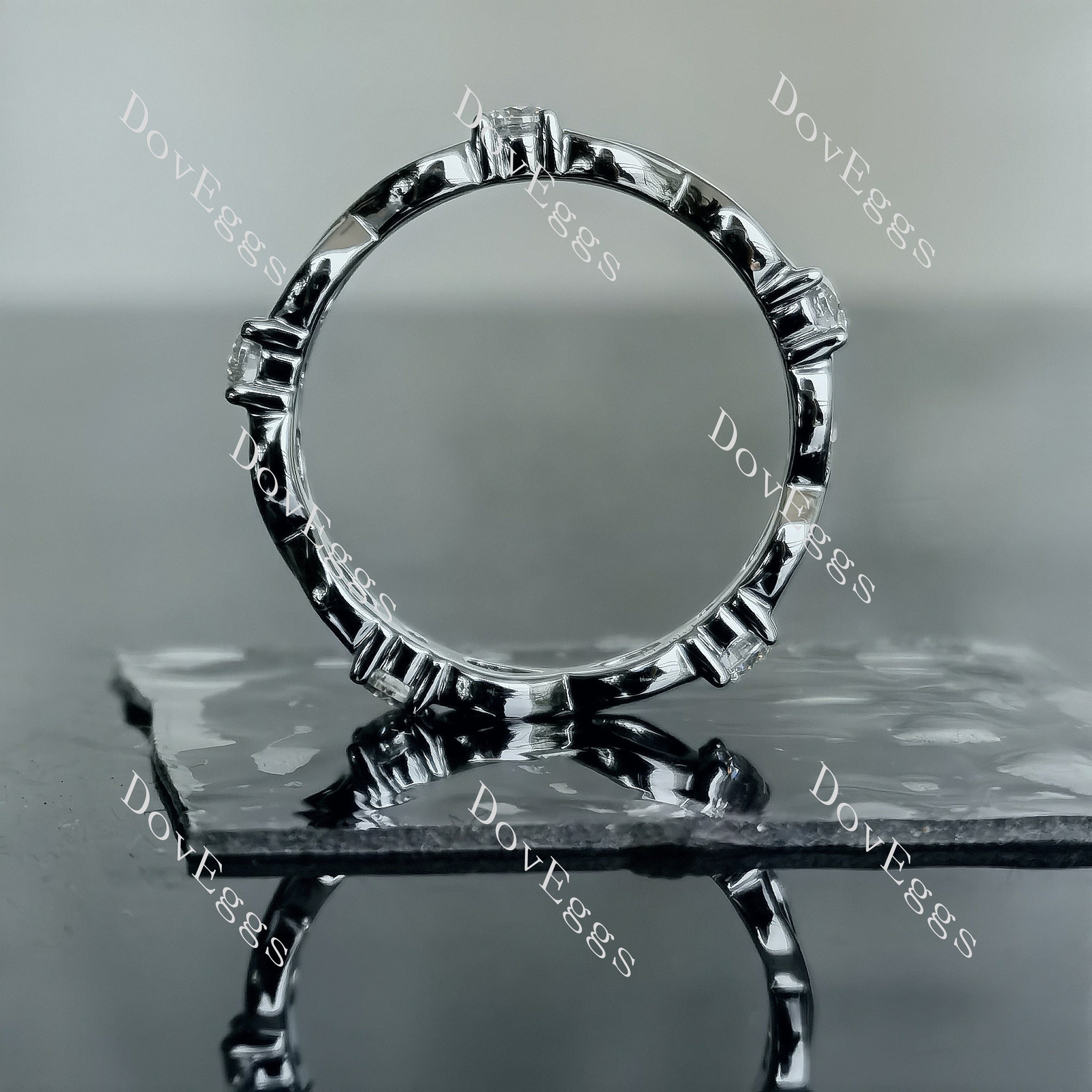 Doveggs round full eternity and infinity symbols moissanite wedding band-3.5mm band width