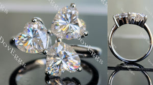 three stones moissanite engagement ring