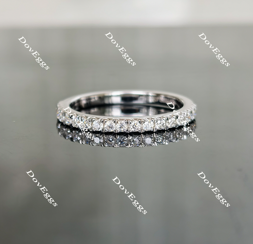 Doveggs cushion half eternity pave moissanite bridal set (3 rings)