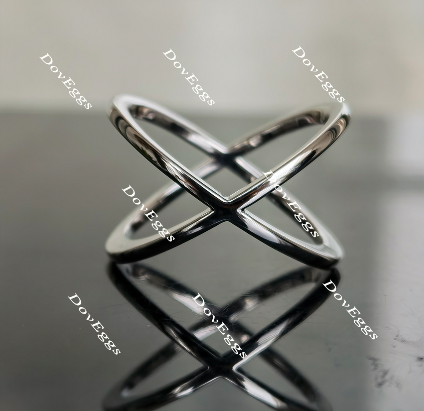 Doveggs half eternity pave moissanite/lab grown diamond wedding band-17mm band width
