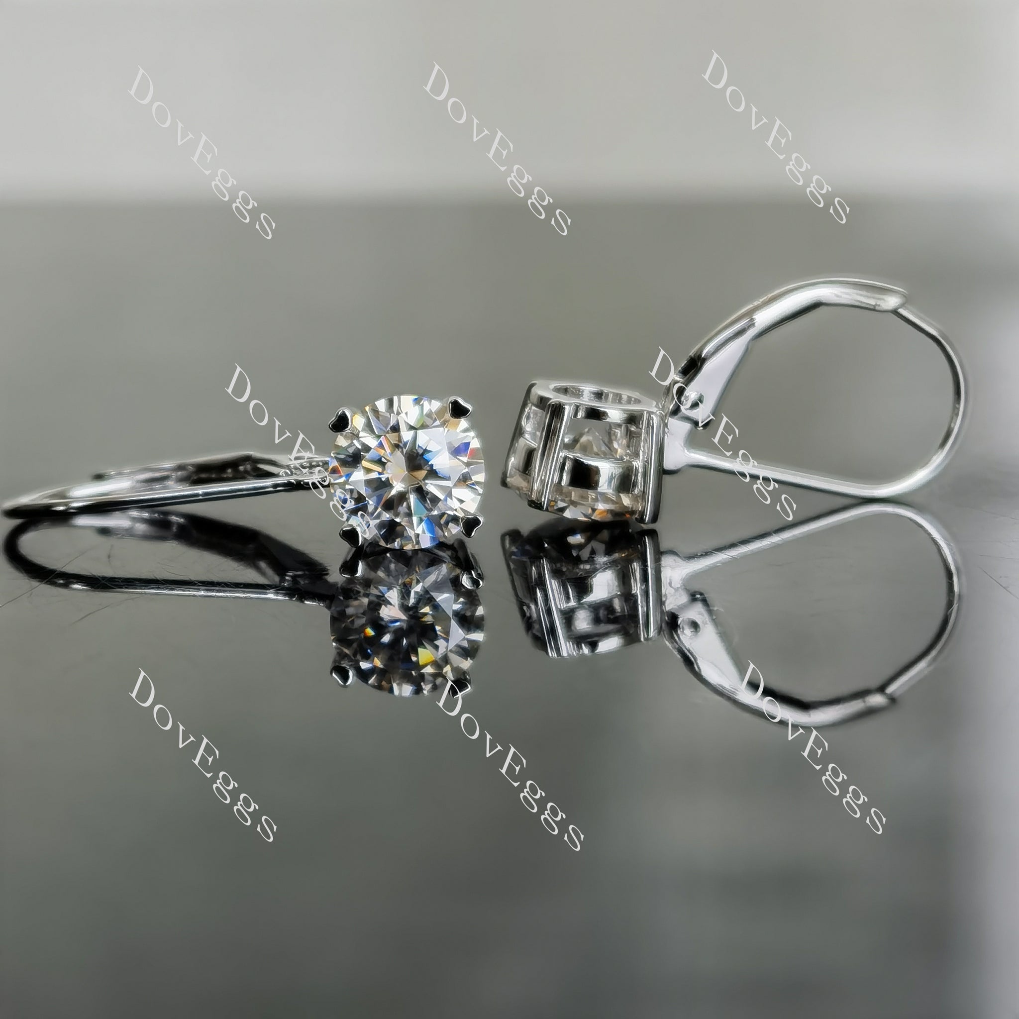 Doveggs round moissanite hoop earrings for women