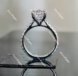 The Christina pave oval moissanite engagement ring